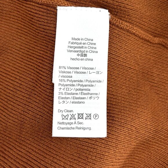 J.Crew Skirt Ribbed Midi Tube Sweater Knit Pencil Sz L Brown/Rust $128 NWT - Picture 8 of 11